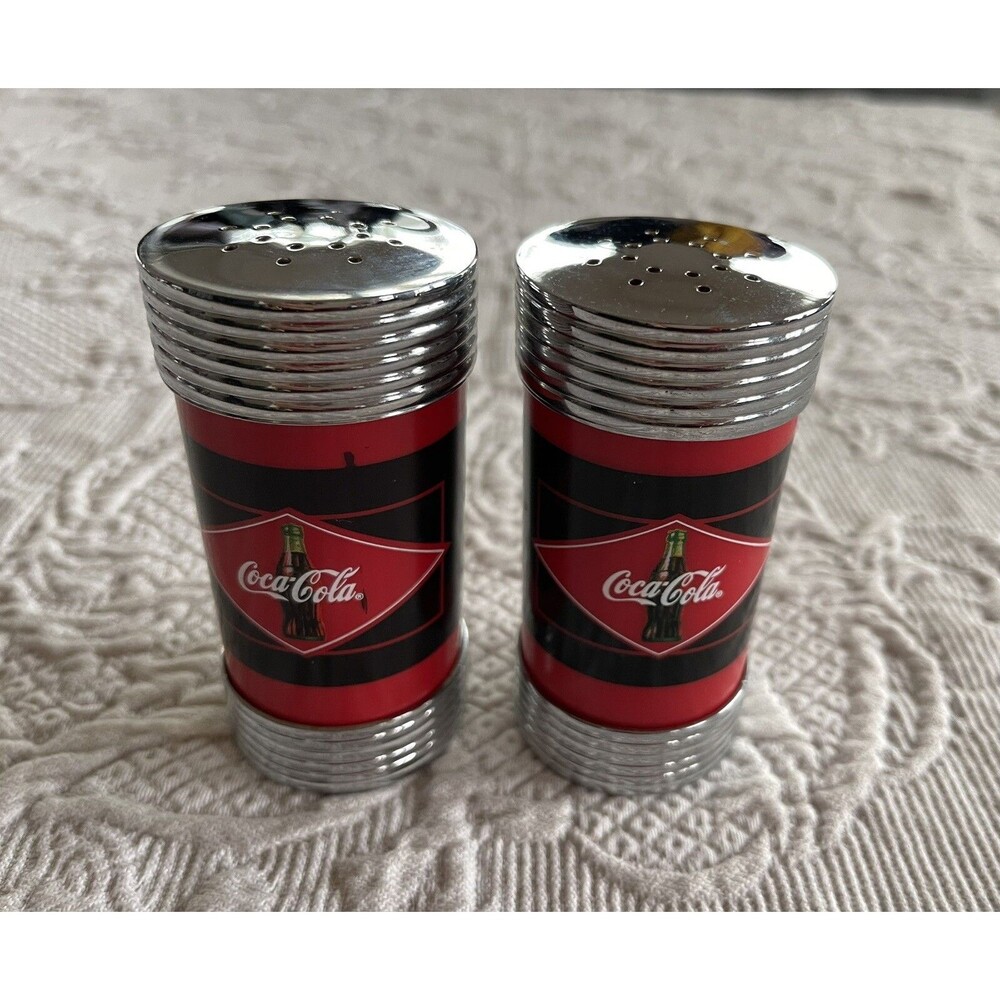 Coca Cola Salt Pepper Shaker Set 50's Style Official Licensed Product 3.75" T